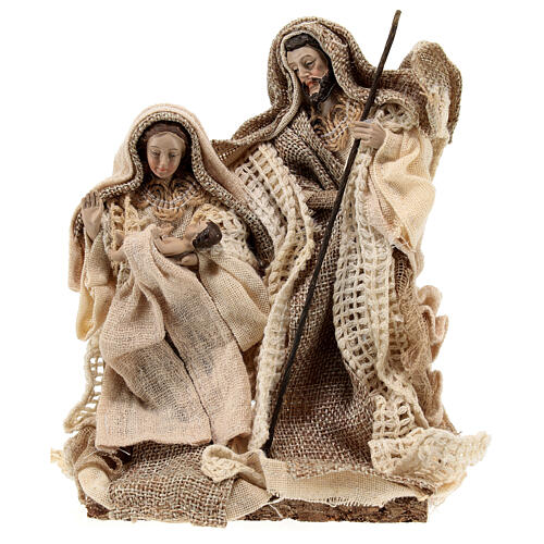 Shabby Chic Nativity set, resin and fabric, 17 cm 1