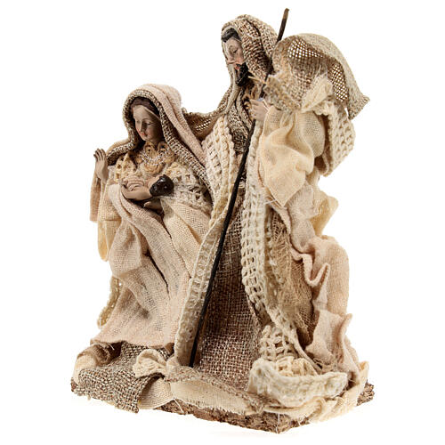 Shabby Chic Nativity set, resin and fabric, 17 cm 2