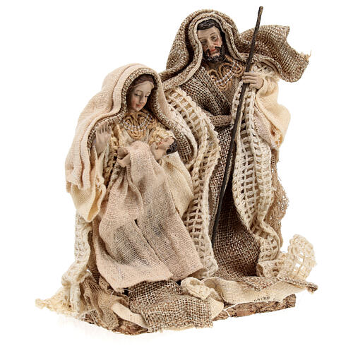Scena narodzin Jezusa 17 cm, żywica i tkanina, shabby chic 3