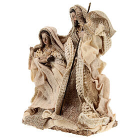 Natividade presépio de Natal resina e tecido estilo Shabby Chic 18x14,5x9 cm