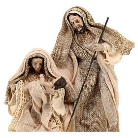 Holy Family for nativity scene Resin shabby chic fabric 22 cm