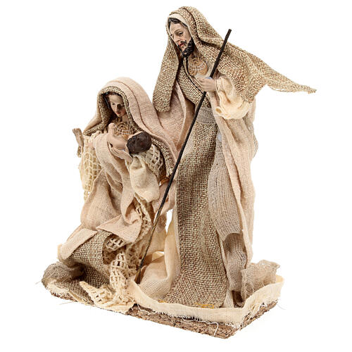 Holy Family for nativity scene Resin shabby chic fabric 22 cm 3