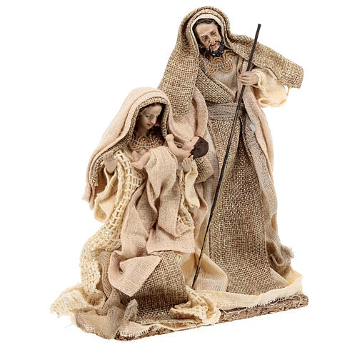 Holy Family for nativity scene Resin shabby chic fabric 22 cm 4
