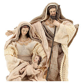 Nativité crèche résine tissu shabby chic 27 cm