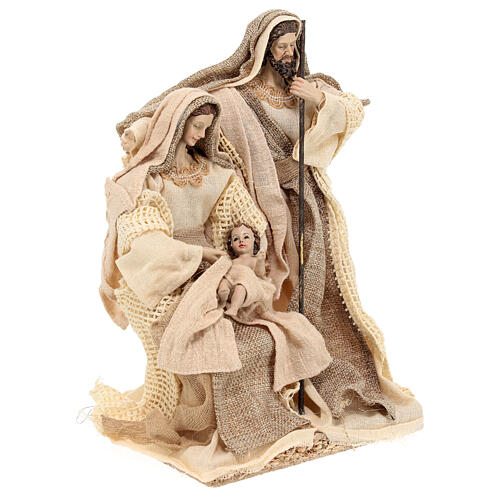 Holy Family set in resin, shabby chic fabric 27 cm 4