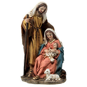 Holy Family with sheep nativity 20 cm in resin