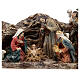 Nativity set with stable in colored resin 30 cm s2