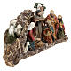 Nativity set with stable in colored resin 30 cm s6