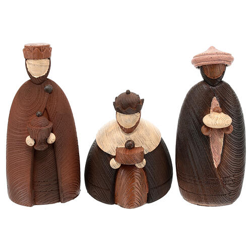 Stylised Nativity Scene of 15 cm, set of 11, painted resin 3