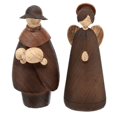 Set crèche stylisée 15 cm 11 pcs résine colorée 4