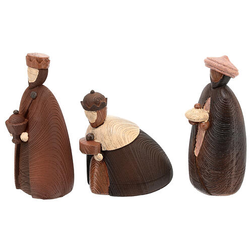 Set crèche stylisée 15 cm 11 pcs résine colorée 5