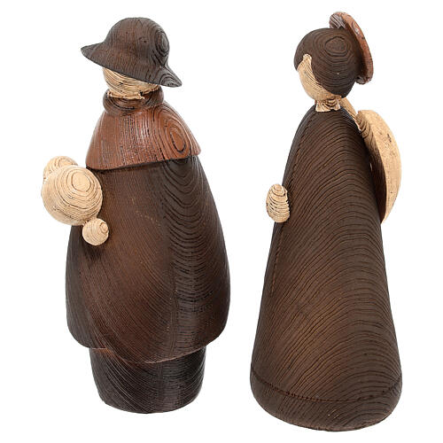 Set crèche stylisée 15 cm 11 pcs résine colorée 6