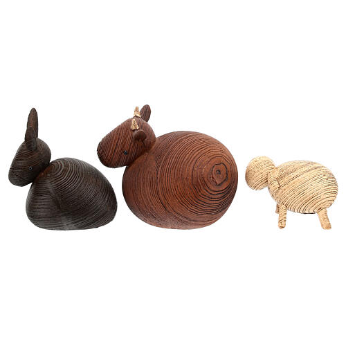 Set crèche stylisée 15 cm 11 pcs résine colorée 7