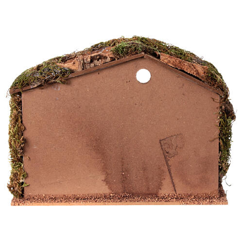 Stall aus Holz und Moos, für 10-cm-Krippe – 25 × 30 × 20 cm 4