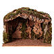 Nativity stable, wood and moss, for 10 cm Nativity Scene, 25x30x20 cm s1