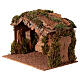 Nativity stable, wood and moss, for 10 cm Nativity Scene, 25x30x20 cm s2