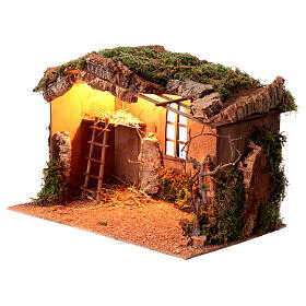 Nativity stable with ladder for 14 cm Nativity Scene, 25x40x25 cm