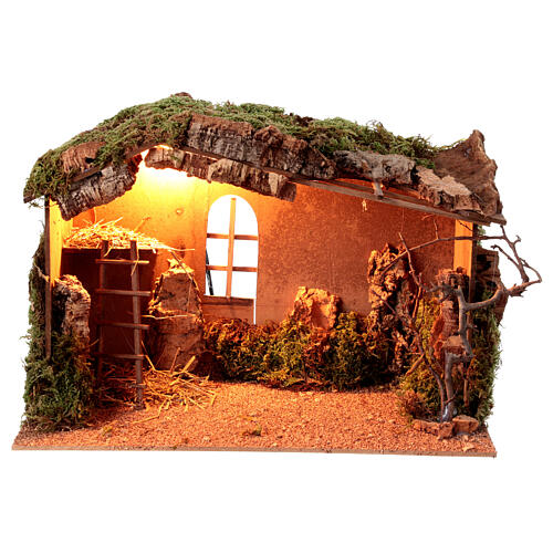 Capanna scala artigianale presepe 14 cm 25x40x25 cm 1