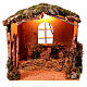 Nativity scene stable with moss window lights 16 cm 40x40x30 cm s1