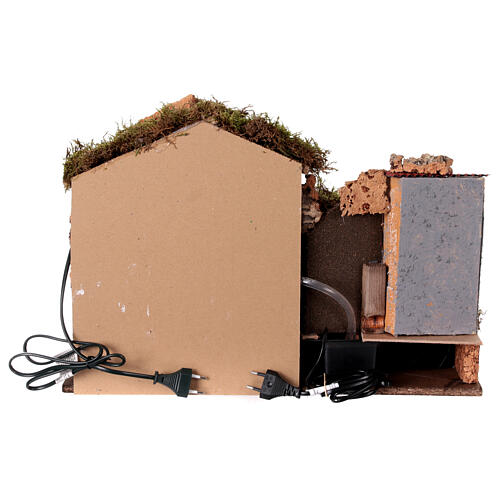Empty stable with watermill, 33x50x30 cm, for 12-14 cm Nativity Scene 5