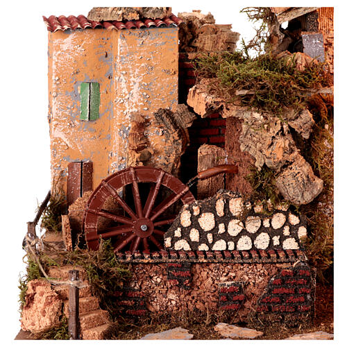Pusta stajenka 33x50x30 cm, z młynem wodnym, do figurek 12-14 cm 2