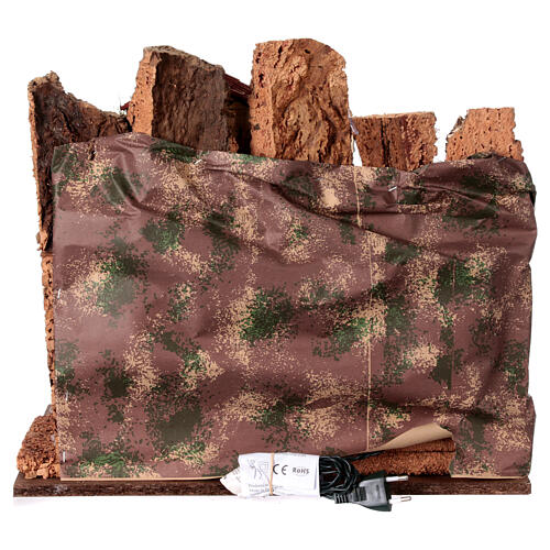 Krippe mit Geburt Christi und 10-cm-Figuren, mit warmem Licht – 40 × 45 × 30 cm 6