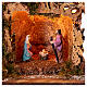 Illuminated setting with Nativity Scene in a cave, 40x45x30 cm, for 10 cm characters s2