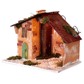 Lighted stable for nativity scene 40x45x30 cm figurines 12 cm