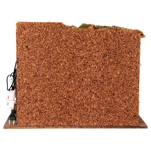 Capanna vuota 45x60x35 cm sughero luci presepe 20 cm 5