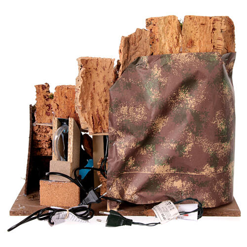 Krippenszenerie mit Beleuchtung und Wasserfall – 40 × 45 × 30 cm – für 8–10 cm Krippe 5