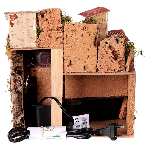 Casas con cascada con bomba 30x25x25 cm para belén 4 cm 6