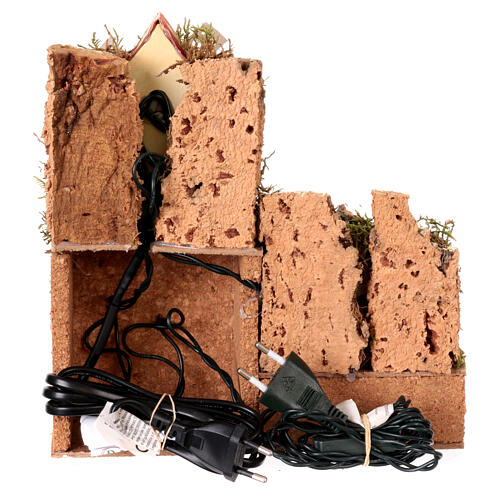 Krippenszenerie mit Windmühle, mit Bewegung und Beleuchtung – 30 × 25 × 25 cm – für 4 cm Krippe 4