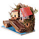Houses with bridge on a river, 10x10x10 cm, for 4 cm Nativity Scene s2