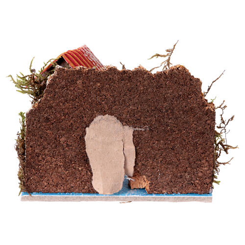 Domek z mostem i rzeką, 10x10x10 cm, szopka 4 cm 4