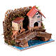 Miniature house with bridge and river 10x10x10 cm nativity scene 4 cm s3