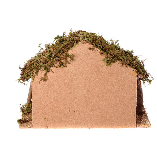Empty stable with plaster door and barn, 25x35x20 cm, for 10-12 cm Nativity Scene 4