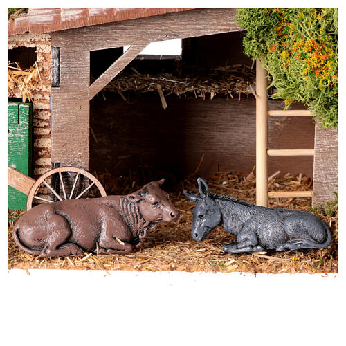 Farm of 15x35x15 cm, rustic style, with Moranduzzo figurines for Nativity Scene of 6-8 cm 6