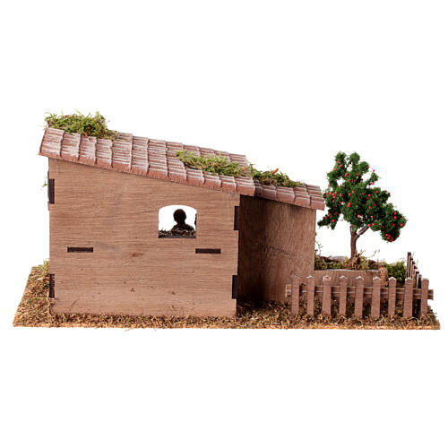 Farm of 15x35x15 cm, rustic style, with Moranduzzo figurines for Nativity Scene of 6-8 cm 8