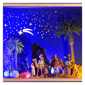 Nativity Box with Wise Men on their camels, 20x25x20 cm, for 4 cm Nativity Scene