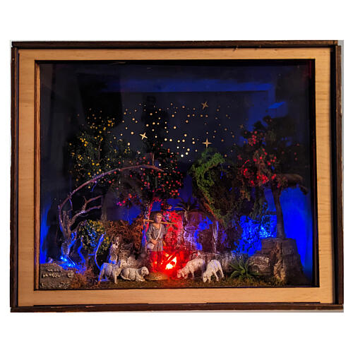 Nativity Box pastore nel boschetto pecore 20x25x20 cm presepe 6 cm 2