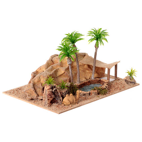 Desert oasis with camel, 15x30x20 cm, setting for 4 cm Nativity Scene 3