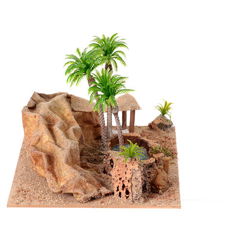 Desert oasis with camel, 15x30x20 cm, setting for 4 cm Nativity Scene 4