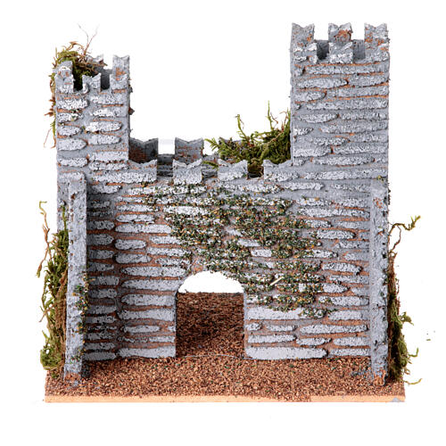 Castello mura sasso stile rustico 15x15x15 cm presepe 4 cm 5