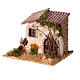Rustic house with flickering fire, 15x20x15 cm, for 6 cm Nativity Scene s3