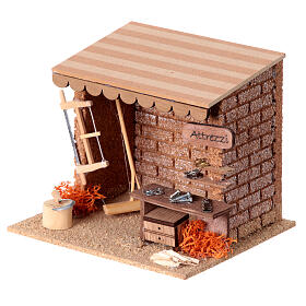 Tartak z narzędziami, do szopki 8 cm, 15x15x15 cm