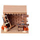 Carpentry with tools for nativity scene 8 cm 15x15x15 cm s1