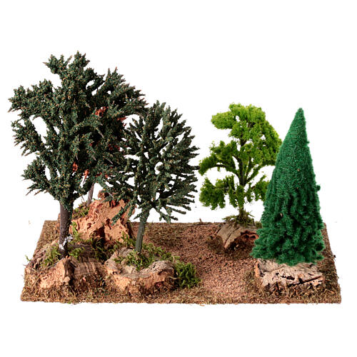 Caminho de terra com bosque 20x25x15 cm para presépio de 6-8 cm 4