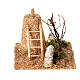 Rural setting with bundle of straw and stone wall, 15x20x15 cm, for 8 cm Nativity Scene s3