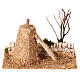 Cenário rural 15x20x15 cm feixe de palha com muro de pedra para presépio 8 cm s5