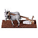 Plough pulled by two donkeys, 10x20x10 cm, for 8 cm Nativity Scene s1